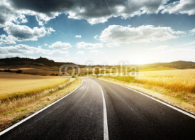 Naklejki asphalt road in Tuscany Italy