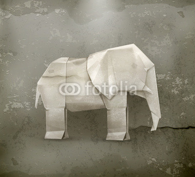 Origami elephant, old style
