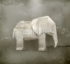 Fototapety Origami elephant, old style