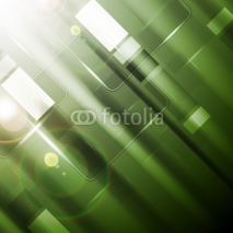 Green vibrant tech background with glossy squares