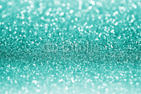Naklejki Teal or Turquoise Green Glitter Christmas Background