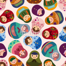 Obrazy i plakaty seamless Russian doll pattern