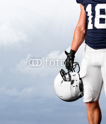 American Football Player Standing Strong