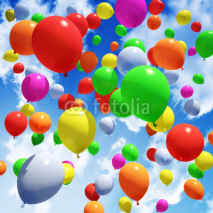 Naklejki Multicolored Balloon's released into the sky