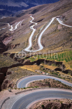 Road in the colored mountain in Purmamarca, Jujuy Argentina