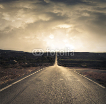 Naklejki long deserted road