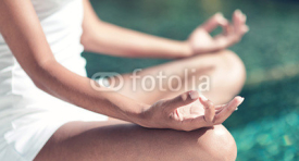 Naklejki Close up Lotus Yoga Hand Gesture
