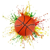 Naklejki colorful splash with sport ball