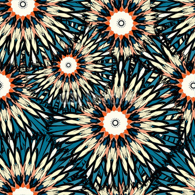 beautiful color mandala seamless vintage tribal seamless pattern