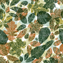Different leaves seamless pattern.