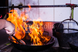 Naklejki Stir fire cooking