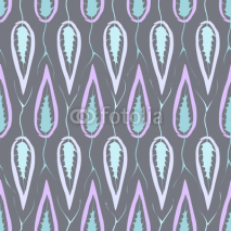 Naklejki Floral seamless pattern retro fabric texture with decorative lea