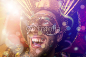 Brazilian guy wearing carnival costume