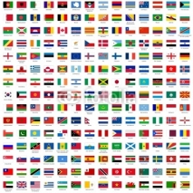 Fototapety alphabetically sorted flags of the world