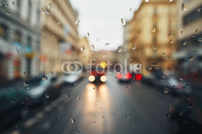 Rain in  the city