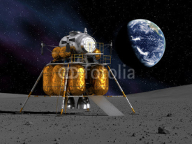 Fototapety Lunar Lander On The Moon