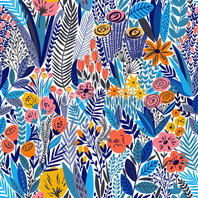 Tropical seamless floral pattern