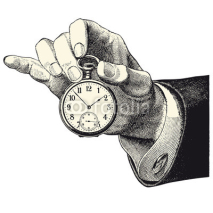 Naklejki Main d'homme tenant une montre