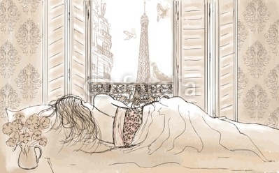 woman sleeping in Paris