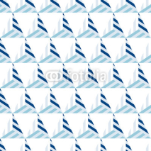 Naklejki Abstract seamless pattern of blue lines and triangles.