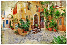 Naklejki Chania,Crete- old charming streets