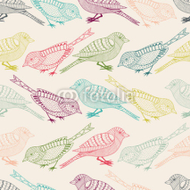 Naklejki Seamless pattern with birds