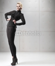 Naklejki Lady in black posing