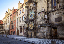 Naklejki Astronomical clock in Prague city center, Czech Republic