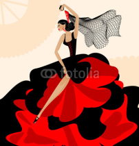 Naklejki woman flamenco