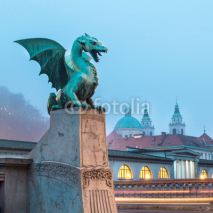 Obrazy i plakaty Dragon bridge (Zmajski most), Ljubljana, Slovenia.