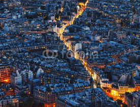 Naklejki Aerial Night View of Paris