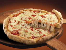 Fototapety Pizza su pala di legno