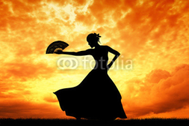 Fototapety Woman dancing flamenco