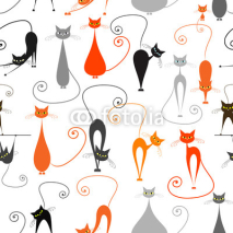 Obrazy i plakaty Cats, seamless pattern for your design