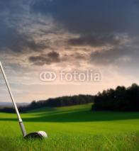 Naklejki chipping a golf ball onto the green