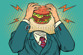 Obrazy i plakaty Hunger Burger instead of a head