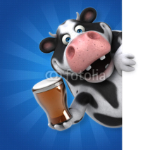Naklejki Fun cow - 3D Illustration