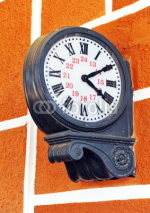 Naklejki Old clock in the railway station