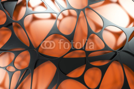 Fototapety Black 3d voronoi organic structure on colored background