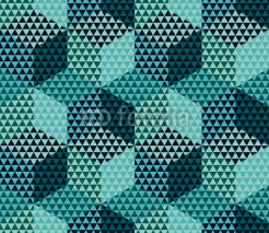 Fototapety Geometry motif in luxury style seamless pattern vector illustration. Abstract triangle complex mosaic design background for fabric, wrapping paper, backdrop