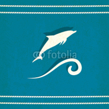 Naklejki dolphin marine old background