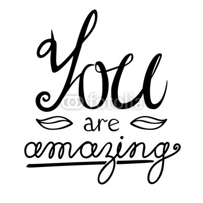 You are amazing lettering vector card
