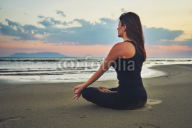 Fototapety Woman practicing yoga in various poses (asana)