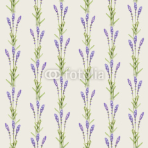 Lavender flower illustrations. Watercolor seamless pattern