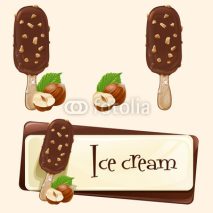 Vector banner with ice cream