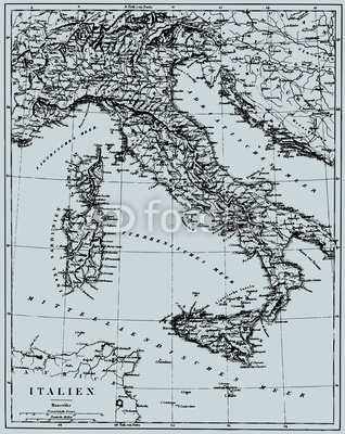 Vector Historical map of Italy