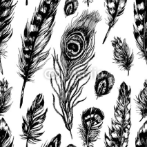 Naklejki Seamless pattern made of feathers