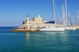 Naklejki Rhodes, View of the Mandraki harbor