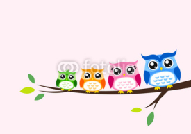 Fototapety owl family seasonal celebration