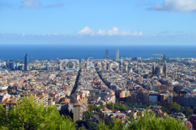Naklejki Vista de Barcelona desde el Turo de la Rovira.
